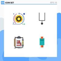 4 Creative Icons Modern Signs and Symbols of earnings scheme warranty tuning fork workflow Editable Vector Design Elements