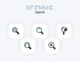 paquete de iconos llenos de línea de búsqueda 5 diseño de iconos. . buscar. mirar. gente. encontrar vector