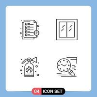 Universal Icon Symbols Group of 4 Modern Filledline Flat Colors of headphones fire support interior search Editable Vector Design Elements