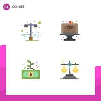 User Interface Pack of 4 Basic Flat Icons of lamp dollar road light cake leaf Editable Vector Design Elements