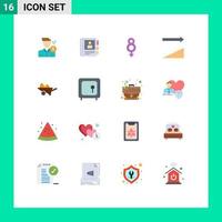 Modern Set of 16 Flat Colors and symbols such as wheelbarrow sort book ascending symbol Editable Pack of Creative Vector Design Elements