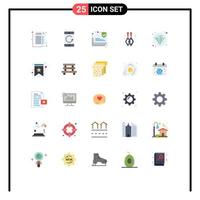 25 Universal Flat Colors Set for Web and Mobile Applications bookmark web connection seo custom earrings Editable Vector Design Elements