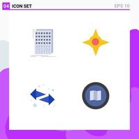 Pack of 4 creative Flat Icons of audio switch mixer navigation right Editable Vector Design Elements