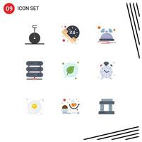 Modern Set of 9 Flat Colors and symbols such as save green notification chat network Editable Vector Design Elements