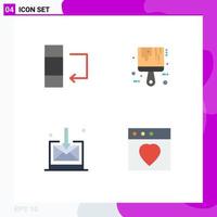 4 Thematic Vector Flat Icons and Editable Symbols of column technology brush color favorite Editable Vector Design Elements