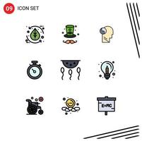 Universal Icon Symbols Group of 9 Modern Filledline Flat Colors of biology pin svg navigation compass Editable Vector Design Elements