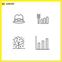 4 Line concept for Websites Mobile and Apps hat finance connection tree up Editable Vector Design Elements