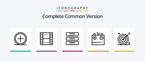 paquete completo de iconos de la línea 5 de la versión común que incluye gráficos. cultivo. dirección. ux. ayuda. diseño de iconos creativos vector