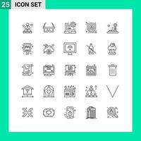 25 Creative Icons Modern Signs and Symbols of control pad personal code encryption development Editable Vector Design Elements