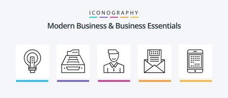 Modern Business And Business Essentials Line 5 Icon Pack Including happy. client. advantage. avatar. strategy. Creative Icons Design vector