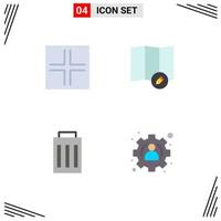 Group of 4 Modern Flat Icons Set for arrows management edit interface user Editable Vector Design Elements