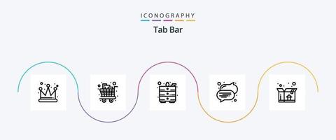 Tab Bar Line 5 Icon Pack Including . delivery. draw. box. speech vector