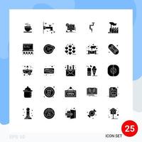 Set of 25 Modern UI Icons Symbols Signs for domination autocracy it well tool Editable Vector Design Elements