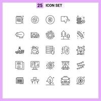 Universal Icon Symbols Group of 25 Modern Lines of vote down link dislike system Editable Vector Design Elements