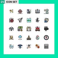 Universal Icon Symbols Group of 25 Modern Filled line Flat Colors of profile data shape computer shopping Editable Vector Design Elements