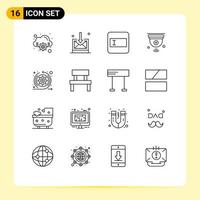 16 User Interface Outline Pack of modern Signs and Symbols of sprint arrows text field agile iot Editable Vector Design Elements