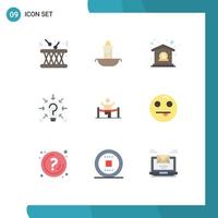 Modern Set of 9 Flat Colors and symbols such as suggestion idea holiday question management Editable Vector Design Elements