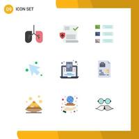 Group of 9 Modern Flat Colors Set for web blogging blogger list blog mobile up Editable Vector Design Elements