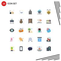 25 Universal Flat Color Signs Symbols of beetle server connection toy network server tag Editable Vector Design Elements
