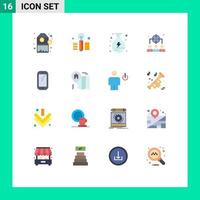 Modern Set of 16 Flat Colors and symbols such as huawei smart phone power phone leadership Editable Pack of Creative Vector Design Elements