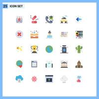 Pictogram Set of 25 Simple Flat Colors of arrow transport bag sports shopping Editable Vector Design Elements