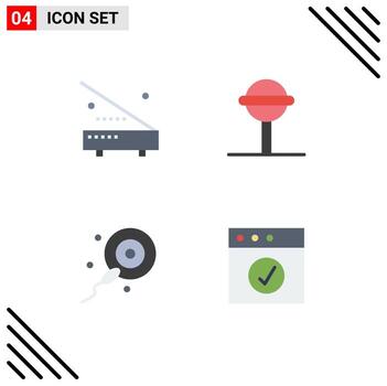 User Interface Pack of 4 Basic Flat Icons of devices sperms equipment chupa app Editable Vector Design Elements