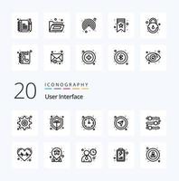 20 User Interface Line icon Pack like heart user interface time adjust select vector