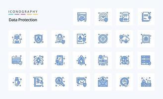 25 Data Protection Blue icon pack vector