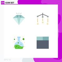 4 User Interface Flat Icon Pack of modern Signs and Symbols of diamond grid baby chemistry 5 Editable Vector Design Elements