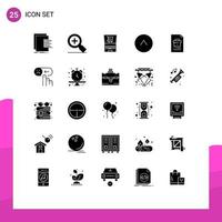 Stock Vector Icon Pack of 25 Line Signs and Symbols for document business online up arrow Editable Vector Design Elements