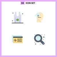 Universal Icon Symbols Group of 4 Modern Flat Icons of basketball controller team mind object Editable Vector Design Elements