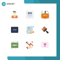 9 Universal Flat Colors Set for Web and Mobile Applications building study scary notes scene Editable Vector Design Elements