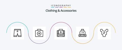 Clothing and Accessories Line 5 Icon Pack Including . body. suitcase. baby. hike vector