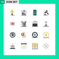 16 Creative Icons Modern Signs and Symbols of hardware banking store law auction Editable Pack of Creative Vector Design Elements