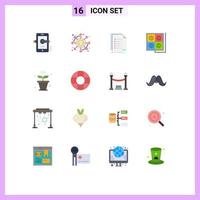 16 iconos creativos signos y símbolos modernos de lista de registro de dinero de construcción de enchufe paquete editable de elementos creativos de diseño de vectores