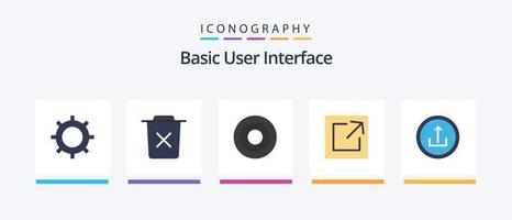 paquete básico de 5 iconos planos que incluye básico. compartir. basura. enlace. usuario. diseño de iconos creativos vector