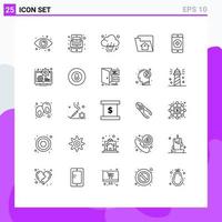 25 Creative Icons Modern Signs and Symbols of mobile service journalist setting home Editable Vector Design Elements