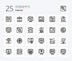 paquete de iconos de 25 líneas de internet que incluye internet. flechas computadora. www. Internet vector