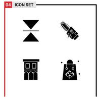 Modern Set of Solid Glyphs Pictograph of flip house saw cordless residence Editable Vector Design Elements