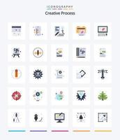 Creative Creative Process 25 Flat icon pack  Such As creative. computer. idea. folder. process vector