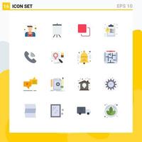 Set of 16 Modern UI Icons Symbols Signs for search phone quadruple communication data Editable Pack of Creative Vector Design Elements