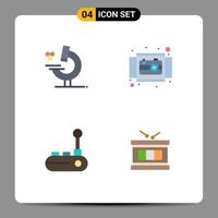 Pictogram Set of 4 Simple Flat Icons of education joy pad camera product joy pad Editable Vector Design Elements