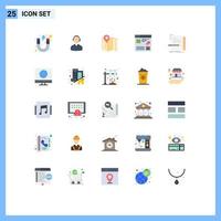 Pictogram Set of 25 Simple Flat Colors of internet hotel customer pin location Editable Vector Design Elements