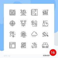 16 Universal Outlines Set for Web and Mobile Applications leprechaun hat law day contacts Editable Vector Design Elements