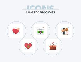 Love Flat Icon Pack 5 Icon Design. date. love. breakup. direction. event vector