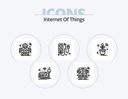 Internet Of Things Line Icon Pack 5 Icon Design. light. interior. player. smart. internet vector