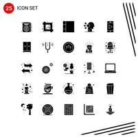 25 iconos creativos, signos y símbolos modernos de electrodomésticos, cuadrícula de juego, concentración móvil, elementos de diseño vectorial editables vector