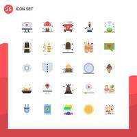 Universal Icon Symbols Group of 25 Modern Flat Colors of science lab shopping fire transportation Editable Vector Design Elements