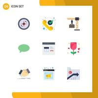 Universal Icon Symbols Group of 9 Modern Flat Colors of browser mail cargo massege chat Editable Vector Design Elements