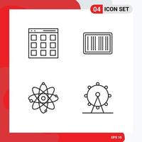 Universal Icon Symbols Group of 4 Modern Filledline Flat Colors of communication nuclear user ecommerce chemistry Editable Vector Design Elements